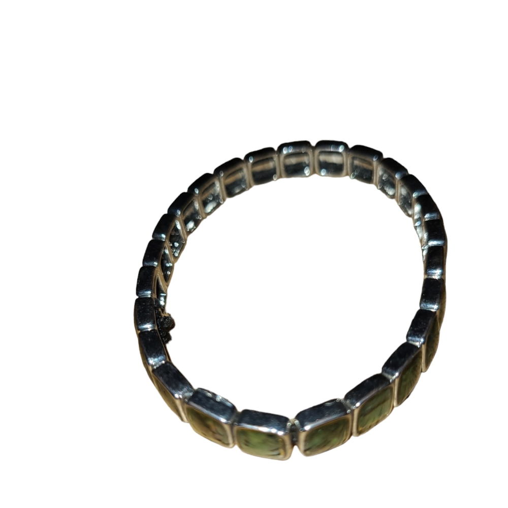 6" Stretchy Abalone Shell Metal Bracelet Lot 7